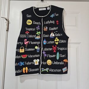 Marisa Christina Colorful Embroidered Black Vest Size XL {Bx20}.